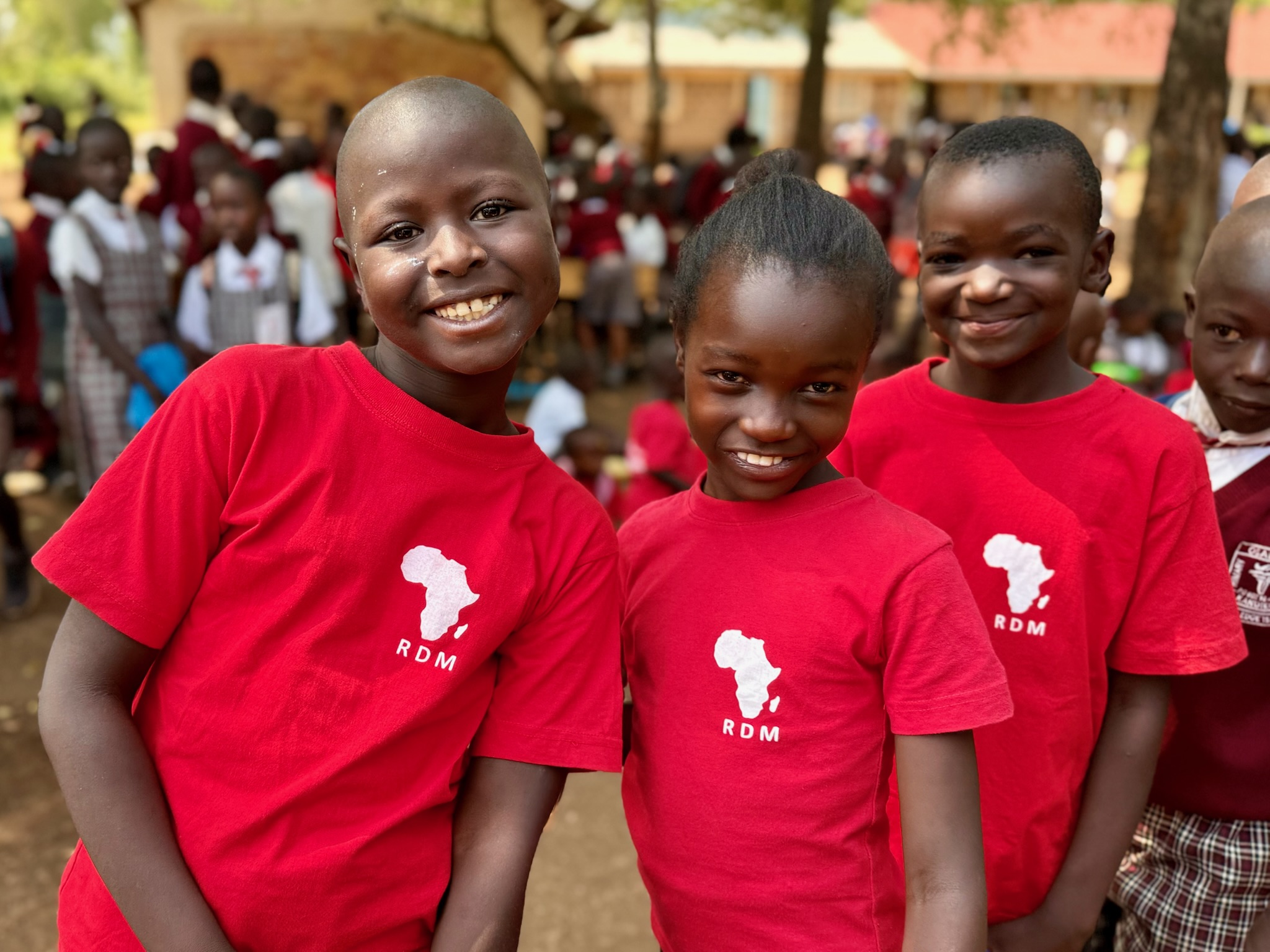 Young dancers wearing Redemptive Dance Ministries shirts in Kenya